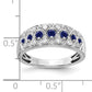 14k White Gold 1/5 Ct. Lab Grown Diamond VS/SI+ G+ and Lab Created Blue Sapphire Fancy Ring