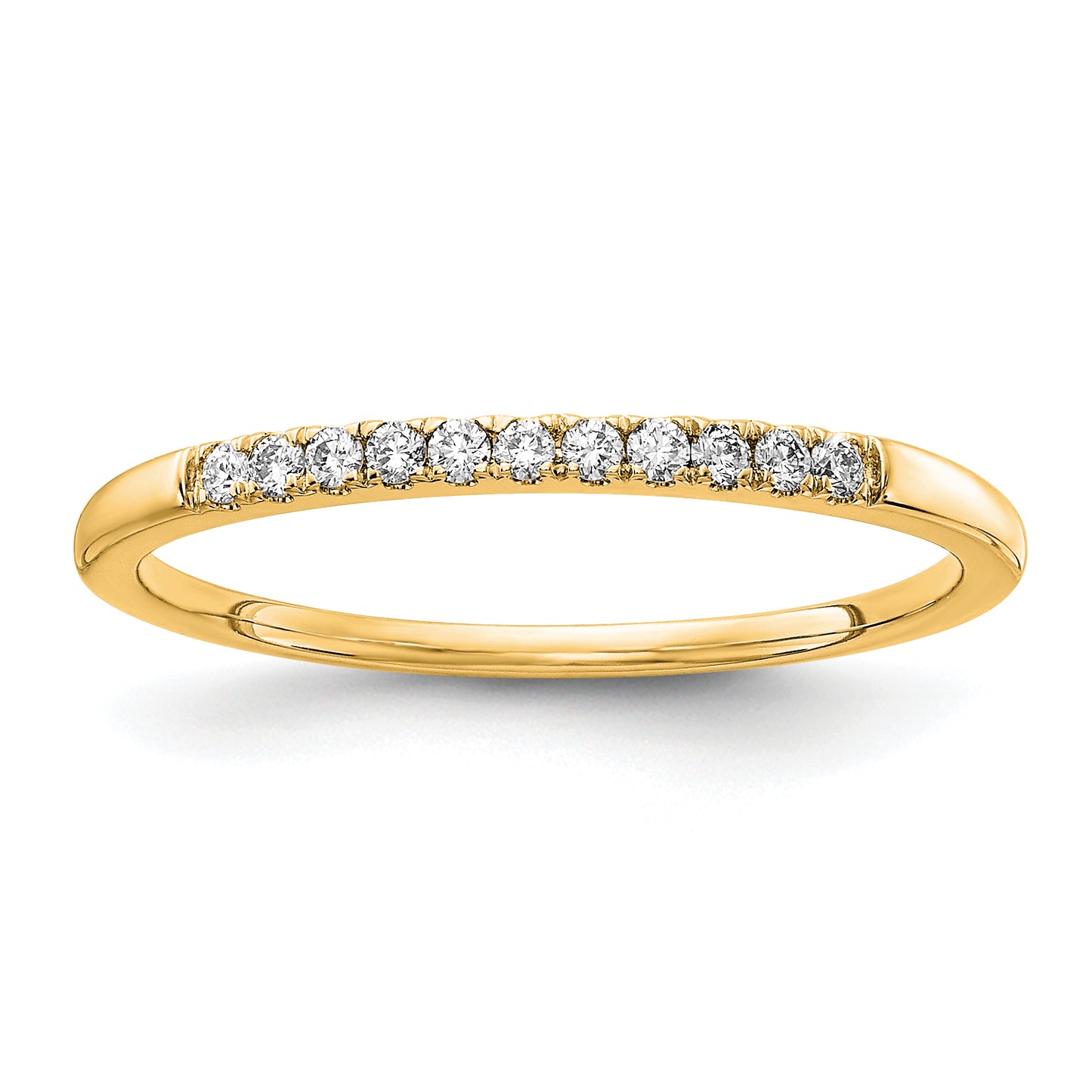 14k Yellow Gold 1/10 Ct. Lab Grown Diamond VS/SI+ G+ Wedding Band Ring