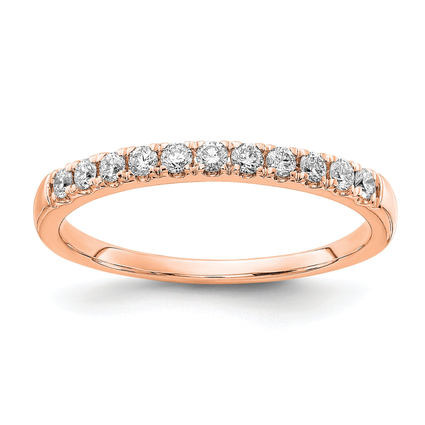 14k Rose Gold 1/4 Ct. Lab Grown Diamond VS/SI+ G+ Wedding Band Ring