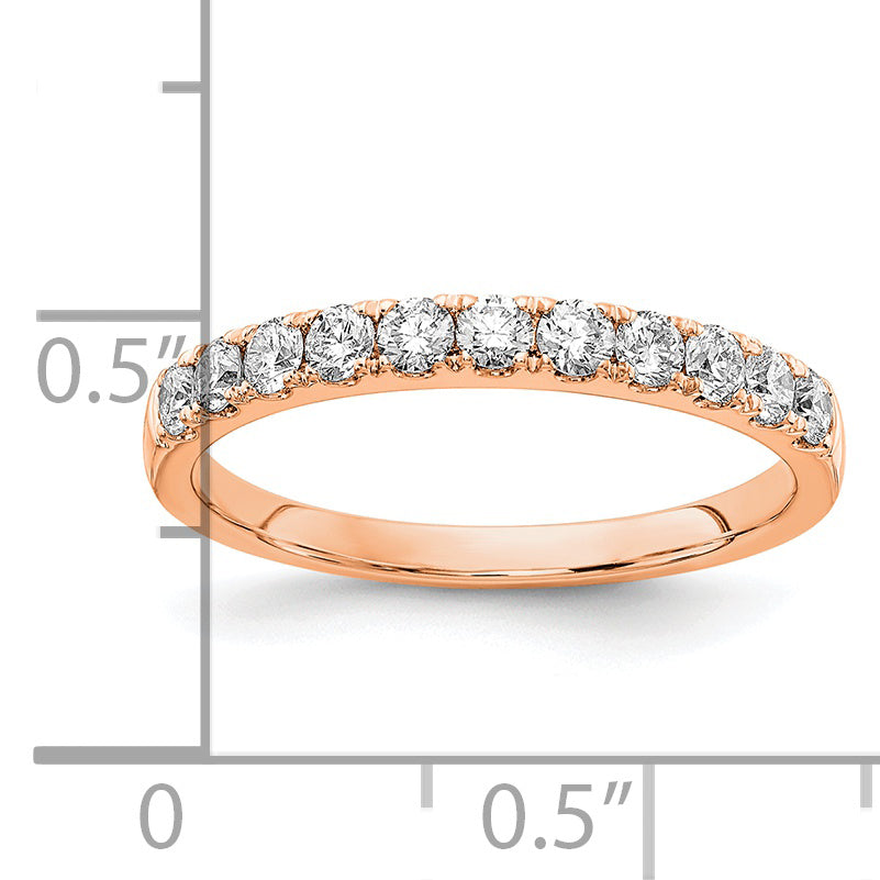 14k Rose Gold 1/2 Ct. Lab Grown Diamond VS/SI+ G+ Wedding Band Ring