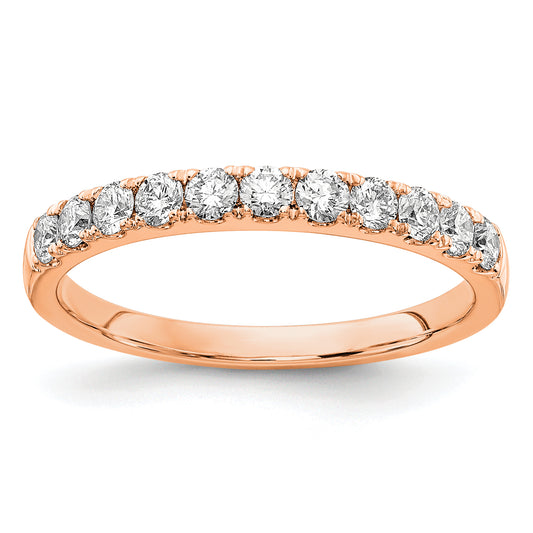 14k Rose Gold 1/2 Ct. Lab Grown Diamond VS/SI+ G+ Wedding Band Ring