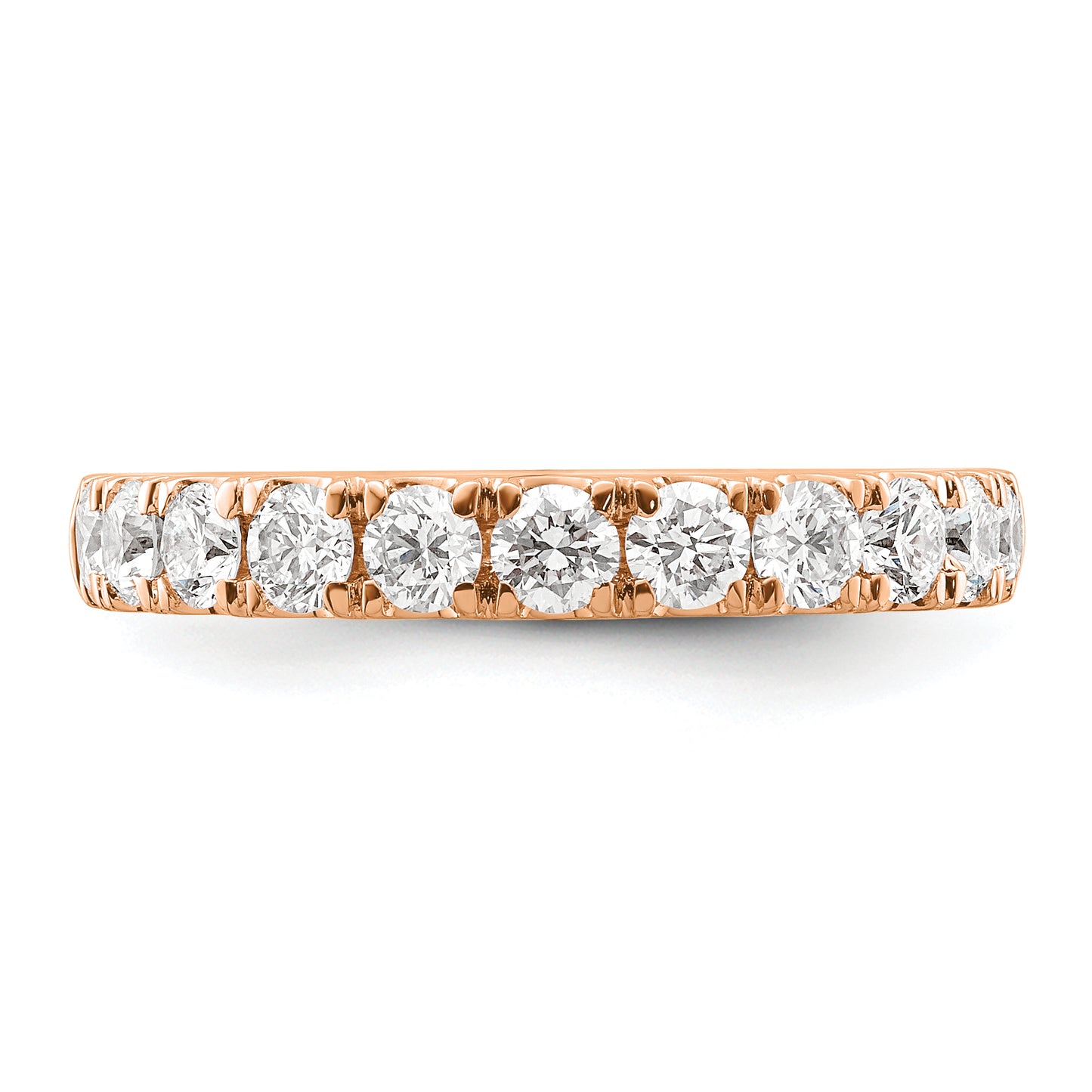 14k Rose Gold 1 Ct. Lab Grown Diamond VS/SI+ G+ Wedding Band Ring