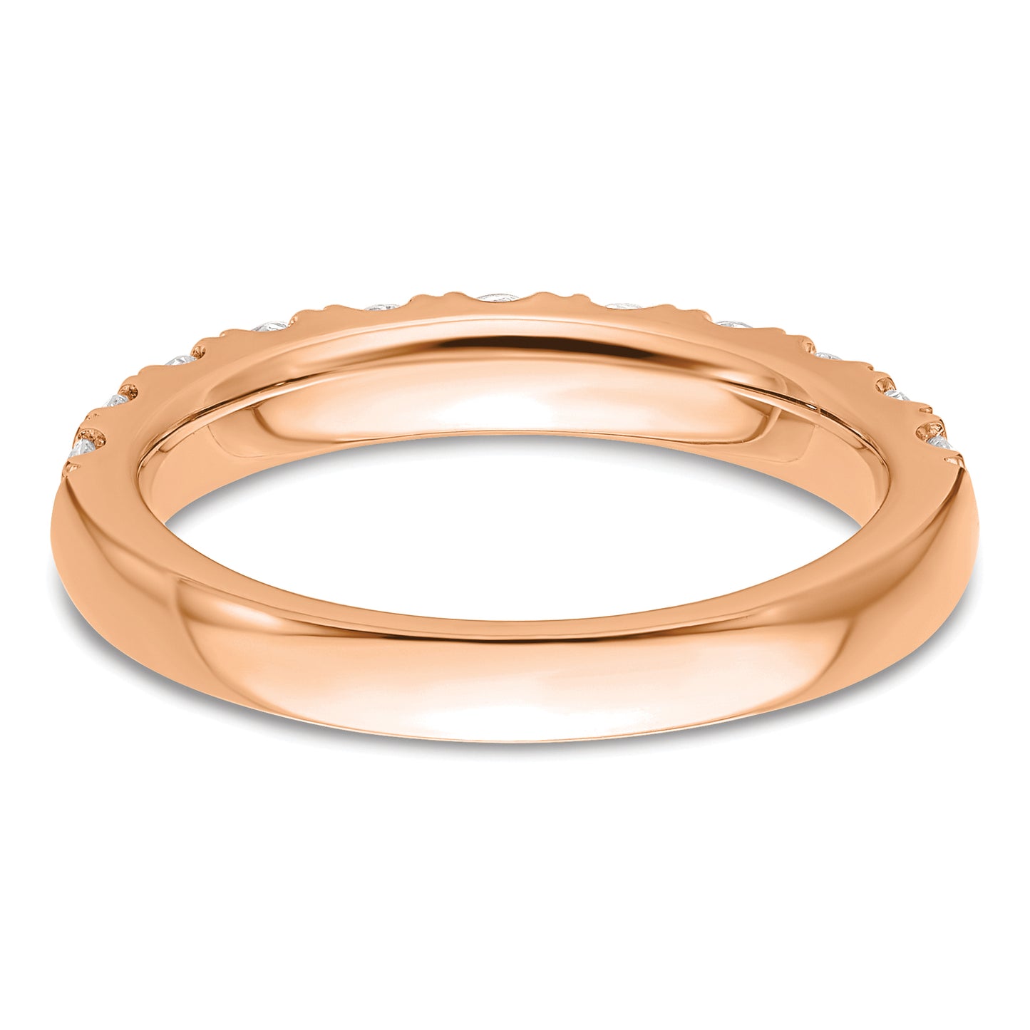 14k Rose Gold 1 Ct. Lab Grown Diamond VS/SI+ G+ Wedding Band Ring