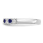 14k White Gold 1/2 Ct. Lab Grown Diamond VS/SI+ G+ and Lab Created Blue Sapphire Band Ring