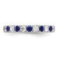 14k White Gold 1/2 Ct. Lab Grown Diamond VS/SI+ G+ and Lab Created Blue Sapphire Band Ring