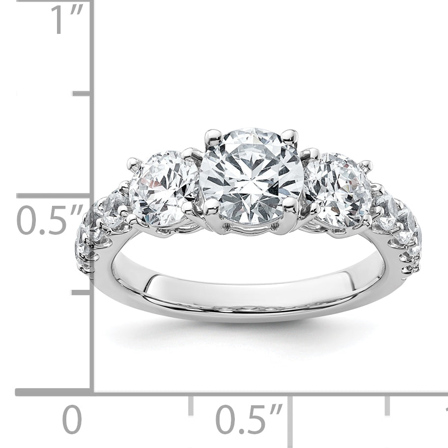 14k White Gold 2 1/2 Ct. Lab Grown Diamond VS/SI+ G+ Round Engagement Ring