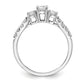 14k White Gold 1/2 Ct. Lab Grown Diamond VS/SI+ G+ 1/4 Ct. Center Round Three Stone Engagement Ring