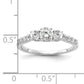 14k White Gold 1/2 Ct. Lab Grown Diamond VS/SI+ G+ 1/4 Ct. Center Round Three Stone Engagement Ring