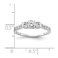 14k White Gold 3/4 Ct. Lab Grown Diamond VS/SI+ G+ Round Complete Three Stone Size 8 Engagement Ring