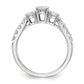 14k White Gold 5/8 Ct. Lab Grown Diamond VS/SI+ G+ 1/3 Ct. Center Round Three Stone Engagement Ring