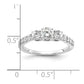 14k White Gold 1 Ct. Lab Grown Diamond VS/SI+ G+ Round Complete Three Stone Size 8 Engagement Ring