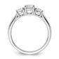 14k White Gold 1 Ct. Certified Lab Grown Diamond VS/SI+ G+ Three Stone Complete Engagement Ring