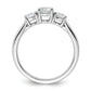 14k White Gold 1 Ct. Certified Lab Grown Diamond VS/SI+ G+ Three Stone Engagement Ring