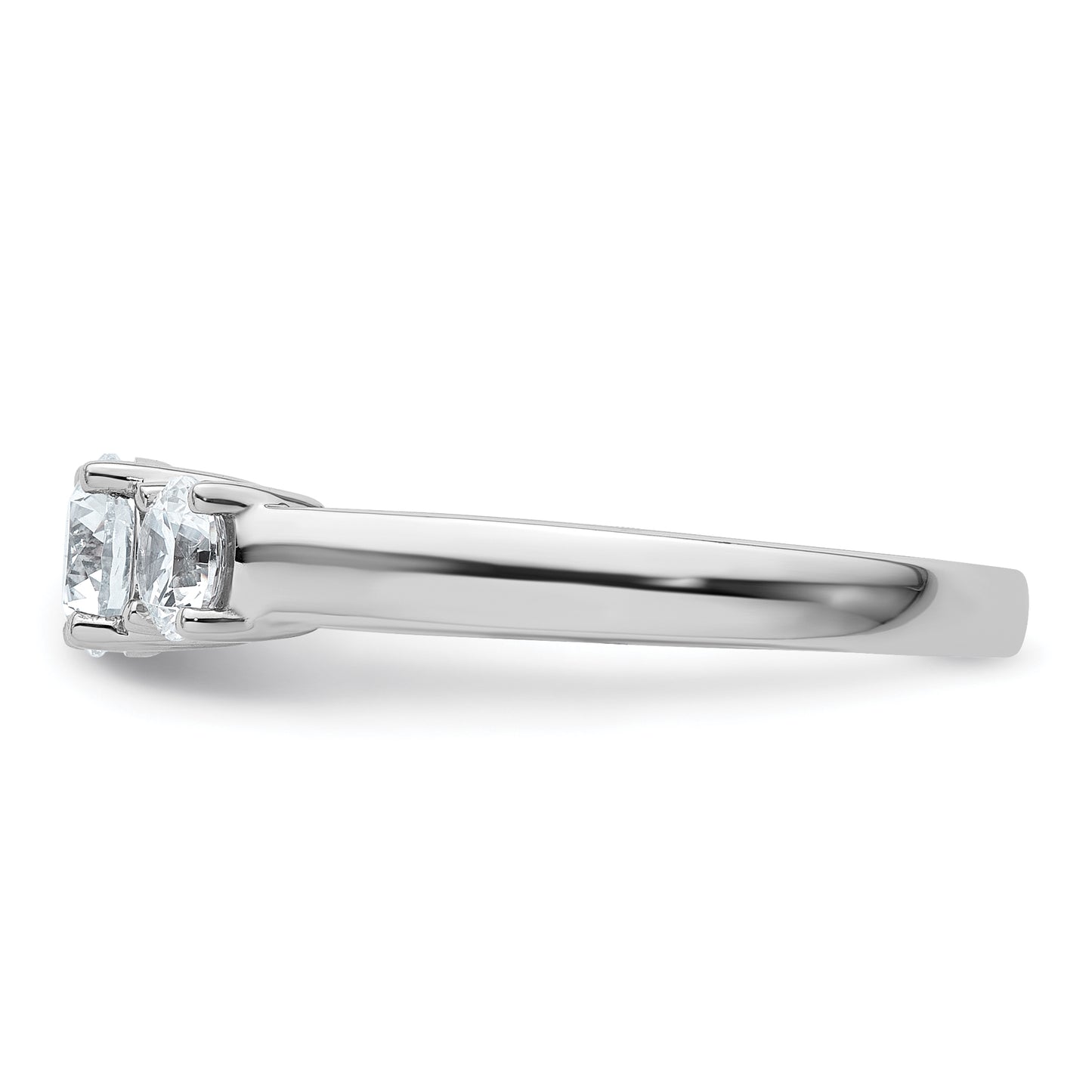 14k White Gold 1 Ct. Certified Lab Grown Diamond VS/SI+ G+ Three Stone Engagement Ring