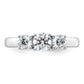 14k White Gold 1 Ct. Certified Lab Grown Diamond VS/SI+ G+ Three Stone Complete Engagement Ring