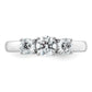 14k White Gold 1 Ct. Certified Lab Grown Diamond VS/SI+ G+ Three Stone Engagement Ring