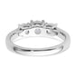 14k White Gold 1 Ct. Certified Lab Grown Diamond VS/SI+ G+ Three Stone Complete Engagement Ring