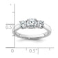 14k White Gold 1 Ct. Certified Lab Grown Diamond VS/SI+ G+ Three Stone Complete Engagement Ring