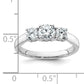 14k White Gold 1 Ct. Certified Lab Grown Diamond VS/SI+ G+ Three Stone Engagement Ring