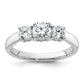 14k White Gold 1 Ct. Certified Lab Grown Diamond VS/SI+ G+ Three Stone Engagement Ring