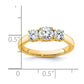 14k Yellow Gold 1 Ct. Lab Grown Diamond VS/SI+ G+ Three Stone Complete Engagement Ring