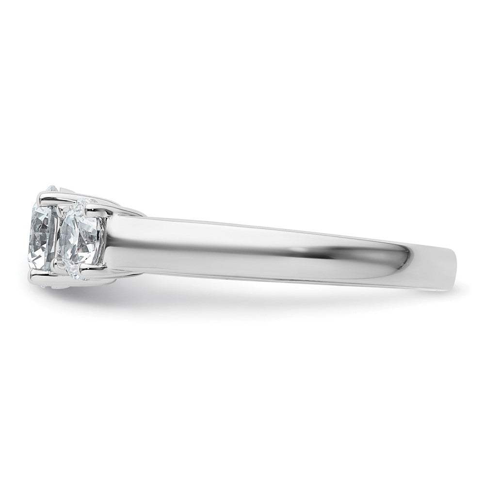 14k White Gold 1 1/2 Ct. Lab Grown Diamond VS/SI+ G+ Three Stone Complete Engagement Ring