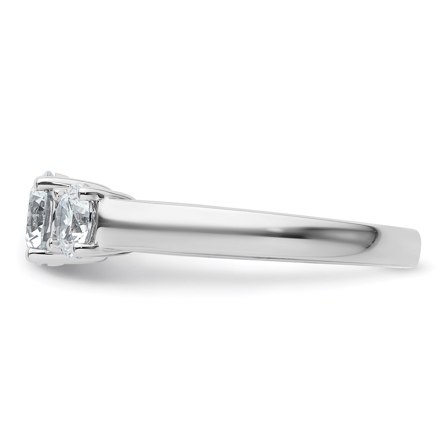 14k White Gold 1 1/2 Ct. Certified Lab Grown Diamond VS/SI+ G+ Three Stone Engagement Ring