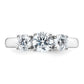 14k White Gold 1 1/2 Ct. Lab Grown Diamond VS/SI+ G+ Three Stone Complete Engagement Ring