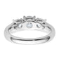 14k White Gold 1 1/2 Ct. Certified Lab Grown Diamond VS/SI+ G+ Three Stone Engagement Ring