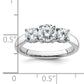 14k White Gold 1 1/2 Ct. Certified Lab Grown Diamond VS/SI+ G+ Three Stone Engagement Ring