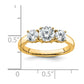 14k Yellow Gold 1 1/2 Ct. Certified Lab Grown Diamond VS/SI+ G+ Three Stone Complete Engagement Ring