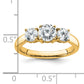 14k Yellow Gold 1 1/2 Ct. Certified Lab Grown Diamond VS/SI+ G+ Three Stone Engagement Ring