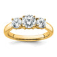 14k Yellow Gold 1 1/2 Ct. Certified Lab Grown Diamond VS/SI+ G+ Three Stone Complete Engagement Ring