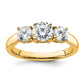 14k Yellow Gold 1 1/2 Ct. Certified Lab Grown Diamond VS/SI+ G+ Three Stone Engagement Ring