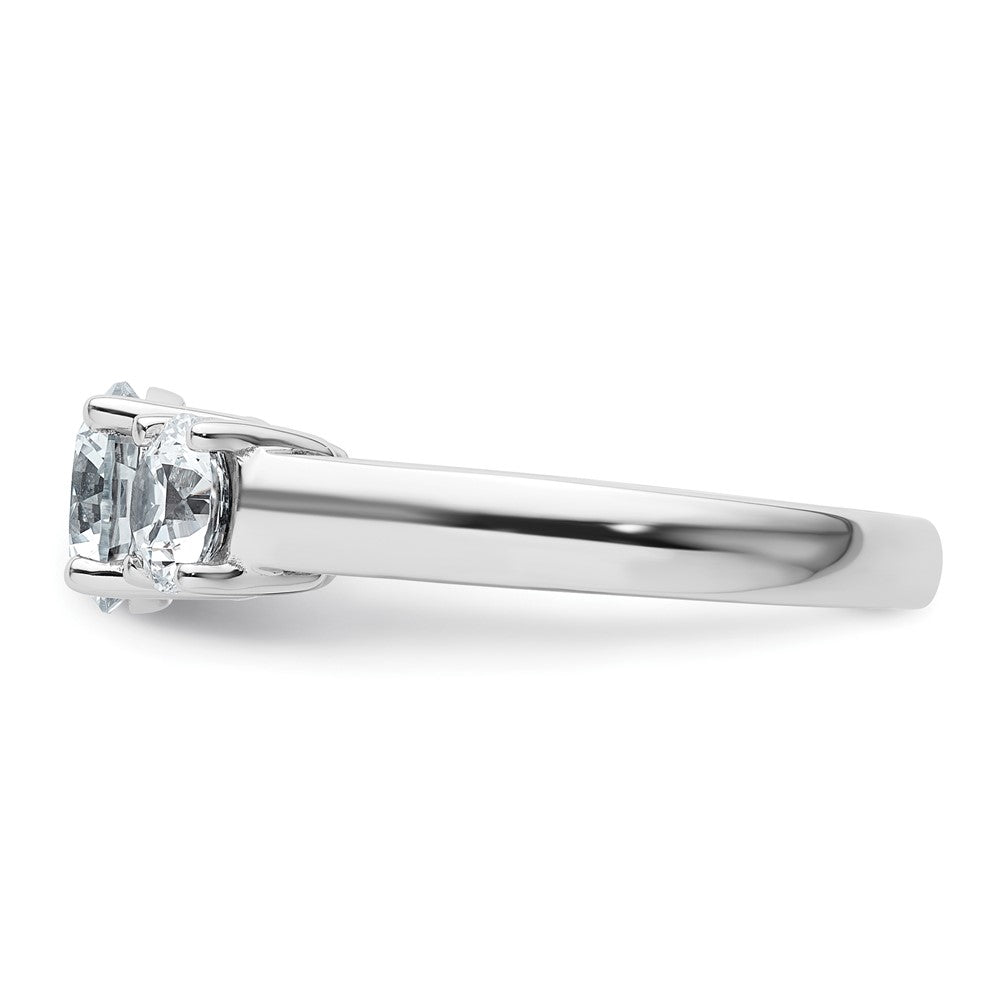 14k White Gold 2 Ct. Lab Grown Diamond VS/SI+ G+ Three Stone Complete Engagement Ring