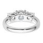 14k White Gold 2 Ct. Lab Grown Diamond VS/SI+ G+ Three Stone Complete Engagement Ring