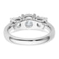 14k White Gold 2 Ct. Certified Lab Grown Diamond VS/SI+ G+ Three Stone Engagement Ring