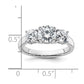 14k White Gold 2 Ct. Lab Grown Diamond VS/SI+ G+ Three Stone Complete Engagement Ring