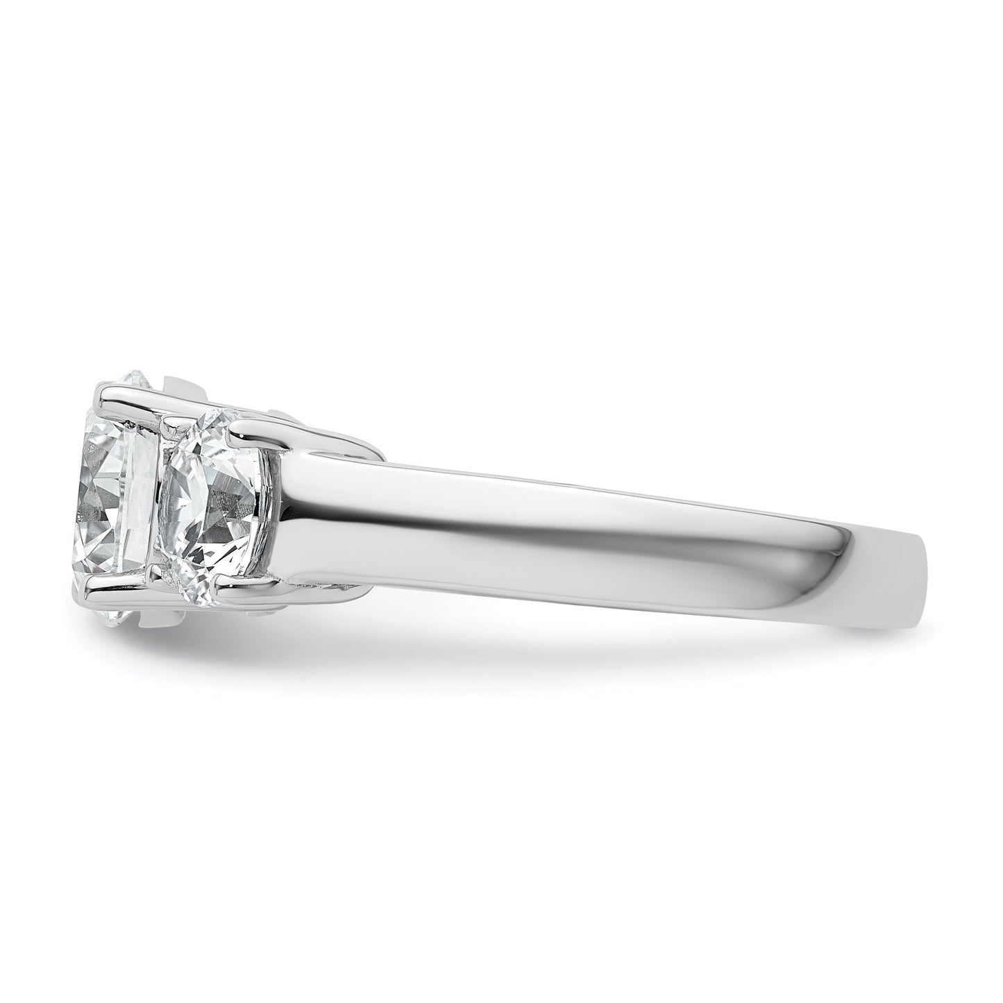 14k White Gold 3 Ct. Lab Grown Diamond VS/SI+ G+ Three Stone Engagement Ring