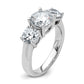 14k White Gold 3 Ct. Lab Grown Diamond VS/SI+ G+ Three Stone Engagement Ring