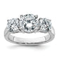 14k White Gold 3 Ct. Lab Grown Diamond VS/SI+ G+ Three Stone Engagement Ring