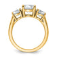 14k Yellow Gold 3 Ct. Certified Lab Grown Diamond VS/SI+ G+ Three Stone Complete Engagement Ring