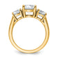 14k Yellow Gold 3 Ct. Certified Lab Grown Diamond VS/SI+ G+ Three Stone Engagement Ring