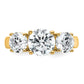 14k Yellow Gold 3 Ct. Certified Lab Grown Diamond VS/SI+ G+ Three Stone Complete Engagement Ring