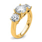 14k Yellow Gold 3 Ct. Certified Lab Grown Diamond VS/SI+ G+ Three Stone Complete Engagement Ring