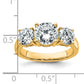 14k Yellow Gold 3 Ct. Certified Lab Grown Diamond VS/SI+ G+ Three Stone Engagement Ring