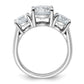 14k White Gold 4 Ct. Lab Grown Diamond VS/SI+ G+ Three Stone Complete Engagement Ring