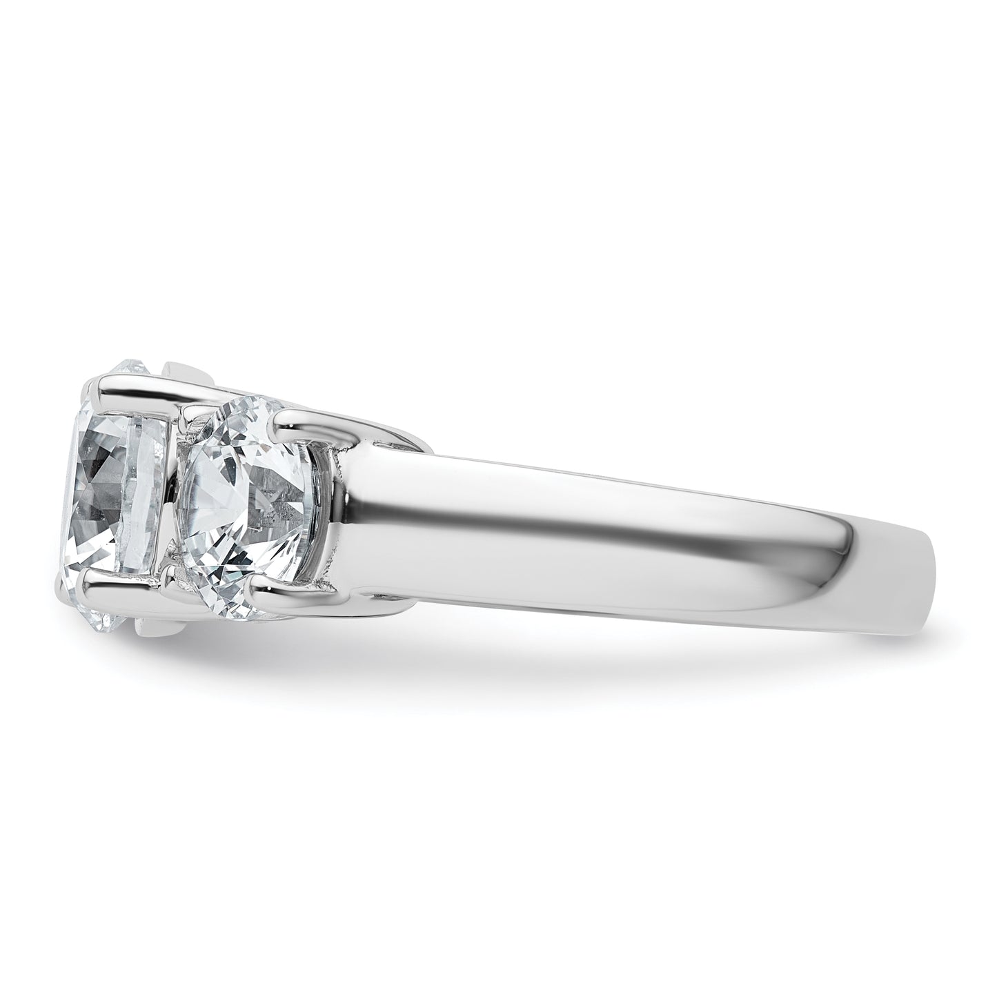 14k White Gold 4 Ct. Lab Grown Diamond VS/SI+ G+ Three Stone Engagement Ring