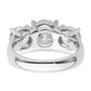 14k White Gold 4 Ct. Lab Grown Diamond VS/SI+ G+ Three Stone Complete Engagement Ring