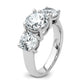 14k White Gold 4 Ct. Lab Grown Diamond VS/SI+ G+ Three Stone Engagement Ring